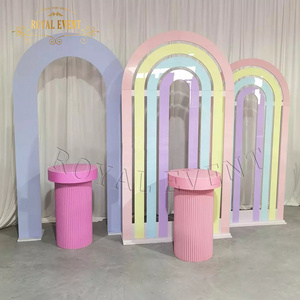 Fancy backdrop Rainbow Acrylic Arches Wedding Background Stand Decoration for wedding events