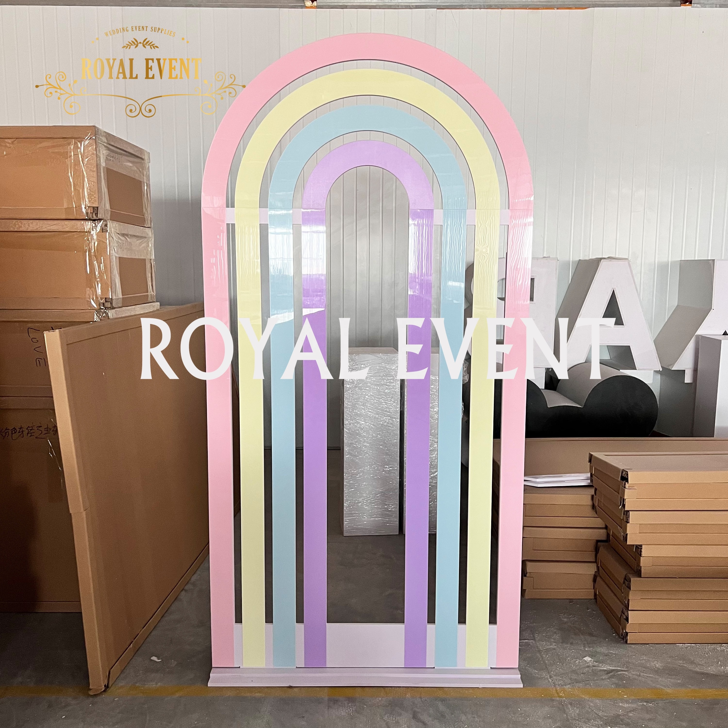 Fancy backdrop Rainbow Acrylic Arches Wedding Background Stand Decoration for wedding events