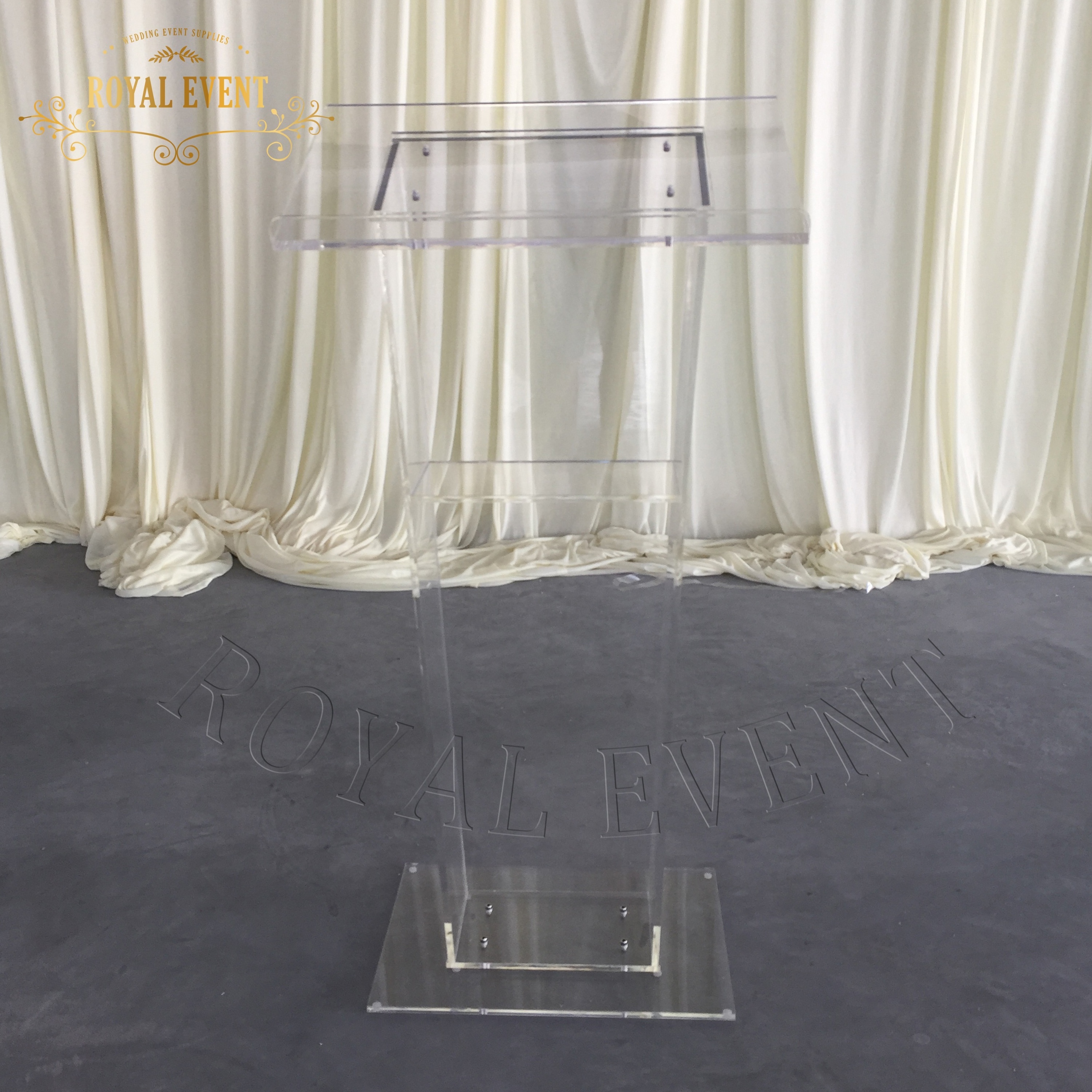 China Factory Sale Clear Ghost Table Transparent Acrylic Lectern Podium For Meeting Room