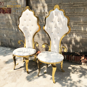 Foshan Factory Sale Gold Stainless Steel Birdcage Wedding Chair High Back King Throne Chairs