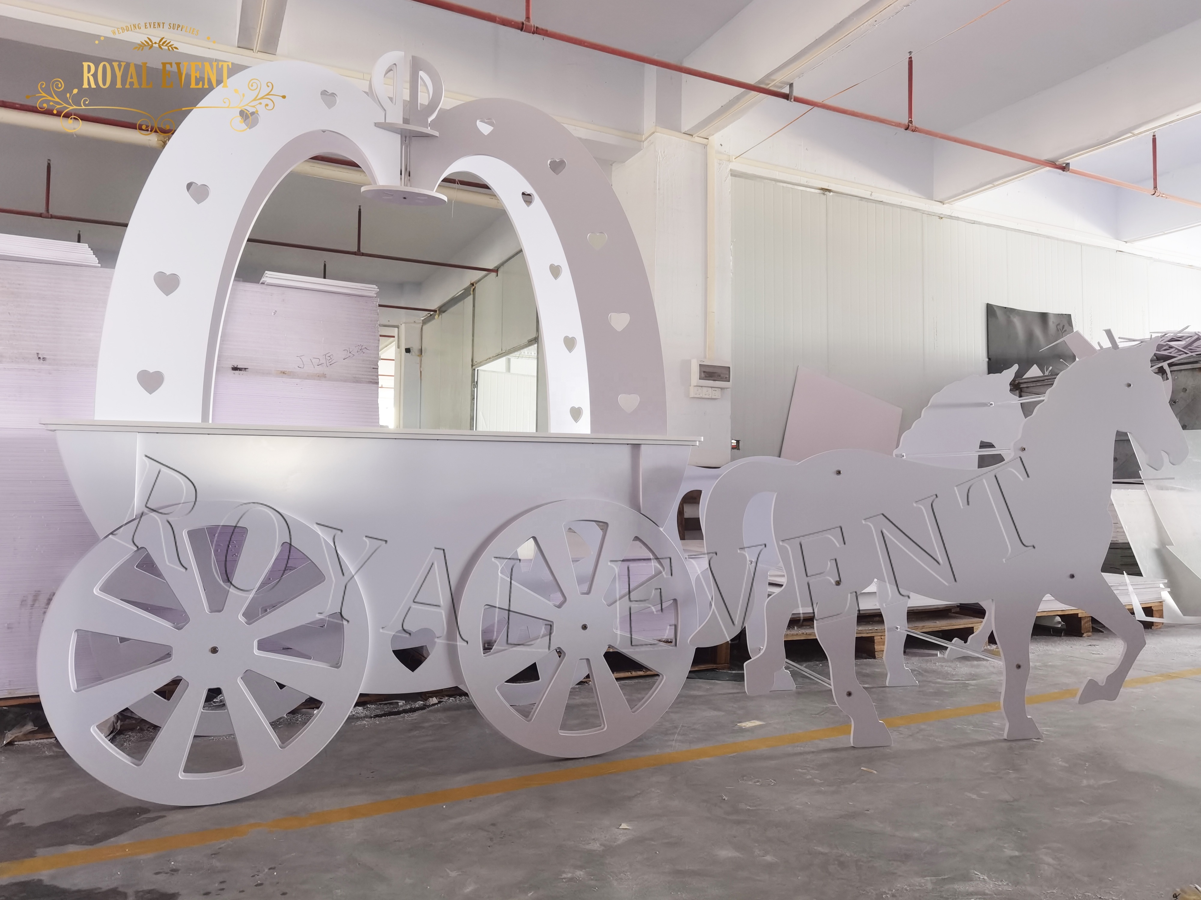 Factory Wedding Party Decoration Dessert Display Cinderella Carriage White Horse Pumpkin Candy Cart