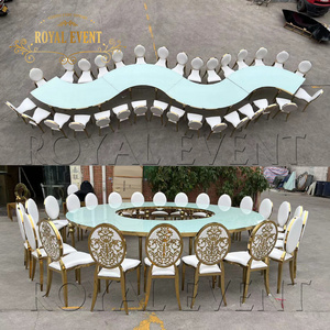 Stainless Steel Movable Serpentine Dininng Table for Hotel Banquet Wedding