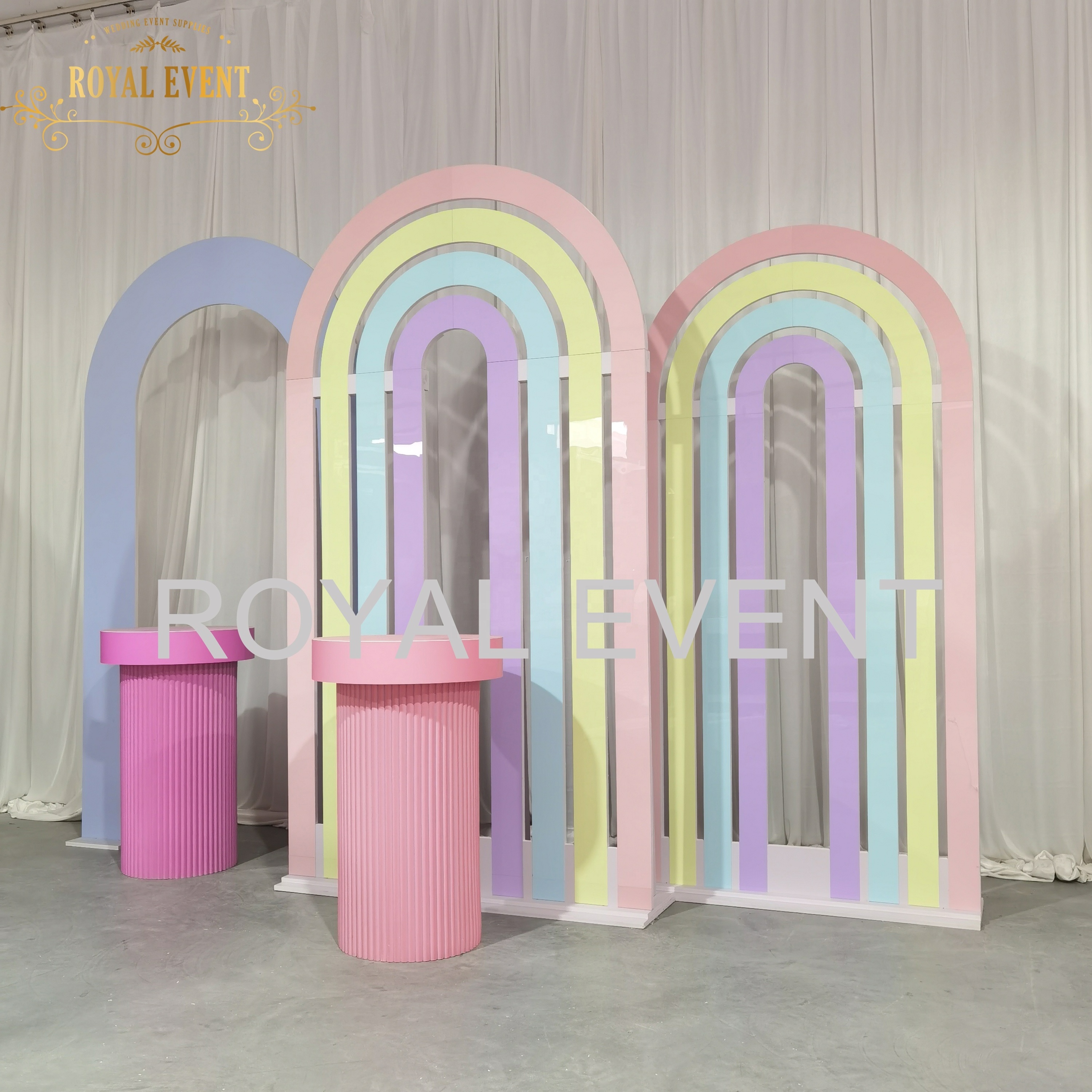 Fancy backdrop Rainbow Acrylic Arches Wedding Background Stand Decoration for wedding events