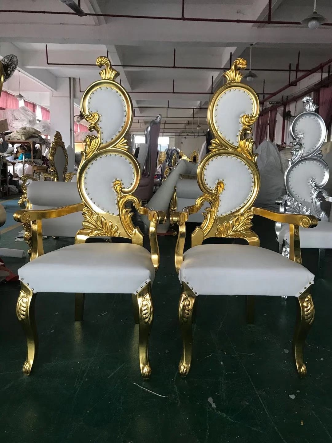 Magical Cheap Golden Gourd Bride And Groom Chairs Wedding Event Lion King And Queen Throne Chair