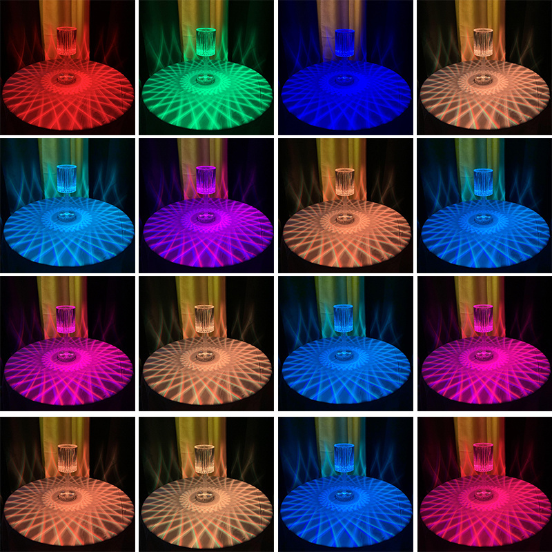 LED Night Light Portable Table Bedside Lamps Rechargeable Warm White Light and Color Changing RGB Remote Control Colorful Lamp