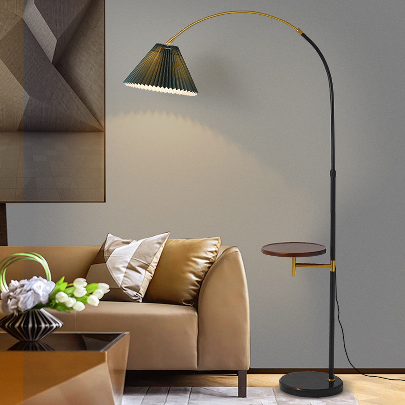 Nordic Modern Pleated Fishing Floor Lamp Living Room Bedroom Internet Celebrity Reading Book Tmall Genie Vertical Table Lamp