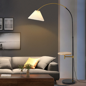 Nordic Modern Pleated Fishing Floor Lamp Living Room Bedroom Internet Celebrity Reading Book Tmall Genie Vertical Table Lamp