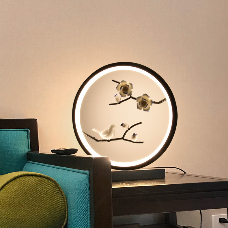 Decorative modern wedding gift bedside desk lamps bird and flower shaped fancy LED table lamp for home hotel