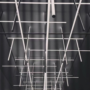 Customized Designer Style Home Decoration OEM ODM Linear Ceiling Lamp Fixtures Square Round Tube LED Chandelier Pendant Lighting