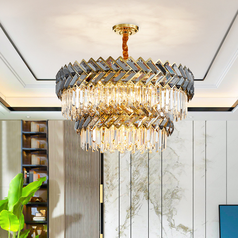 Hotel Luxury Lighting Fixtures New Design Large Size Hallway Pendant Light Art Nordic Led Home Round Modern Crystal Chandelier