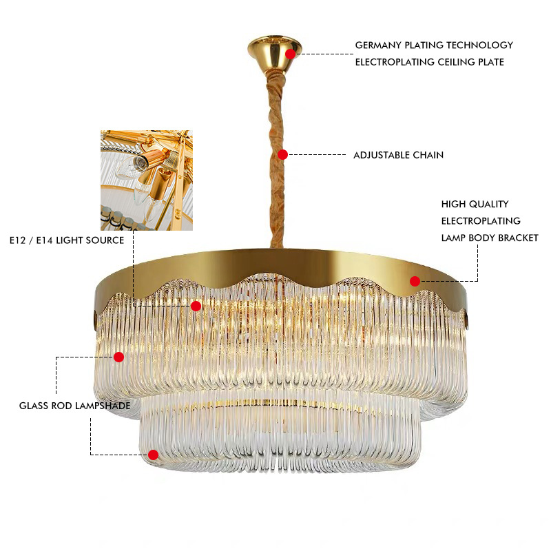 Large High Ceiling Light Indoor Hotel Pendant Lightings Dining Table Luxury Hotel Round Hallway Modern Crystal Chandelier