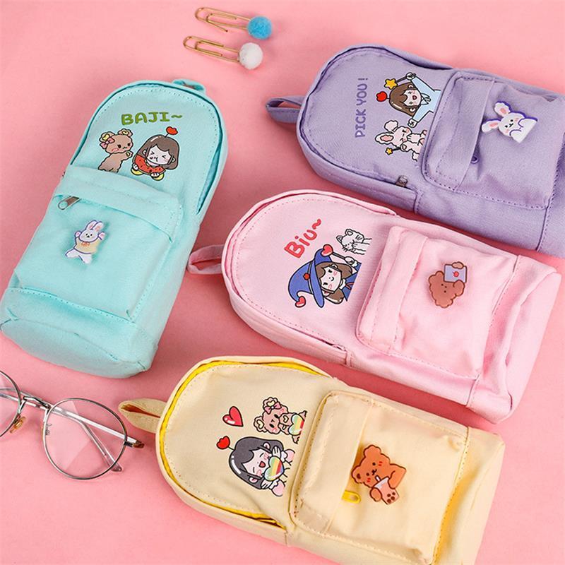 Cotton Cute Cartoon Printing 3D Design Pencil Bag Pencil Case for Kids for Students School Supplies OEM Silicon Pink Pencil Bag