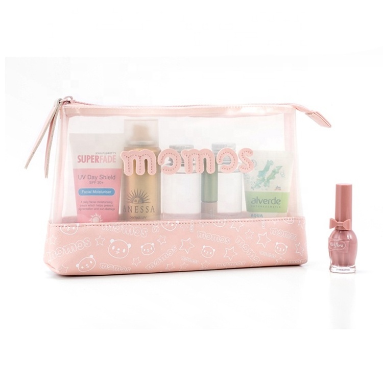 Customized Latest Quality Waterproof Clear Cosmetic bag Frosted vinyl Promotion Cosmetic Pouch