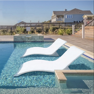 Custom outdoor fiberglass frp tumbonas piscina swimming pool ledge chaise lounge chair in pool water beach sun lounger