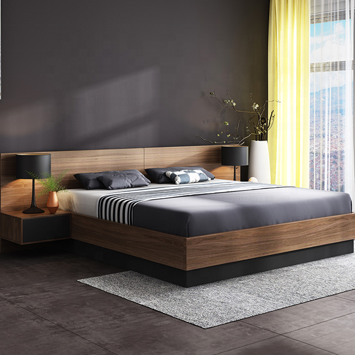 MK E9322 Modern Simple Tatami Bed With Storage Function Nordic E1 MDF Bed 1.5/1.8m King/Queen Size Double Bed Bedroom furnitu