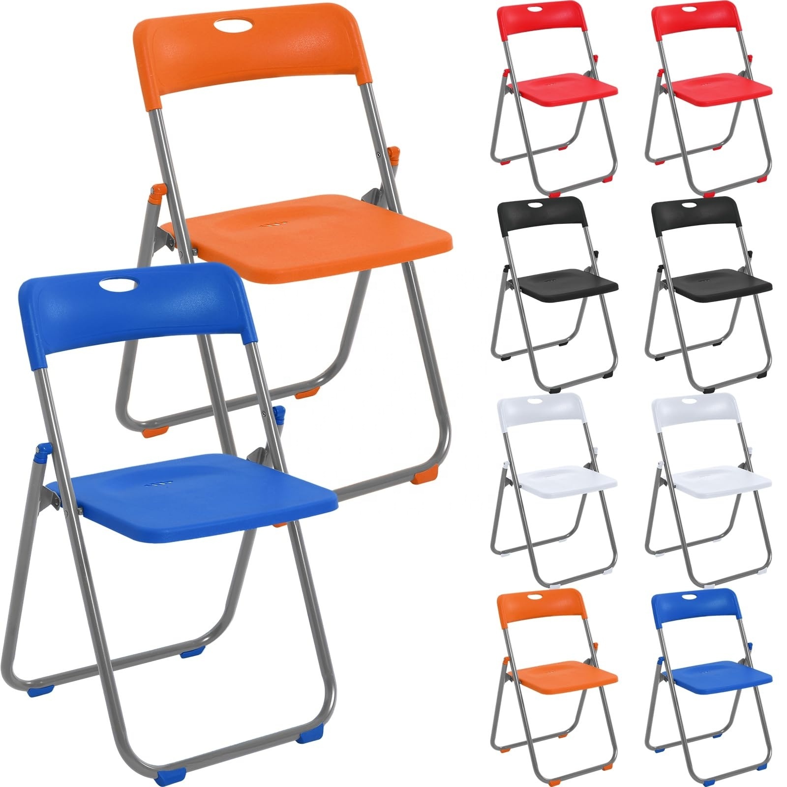 10 Pack Plastic Folding Chair Bulk Indoor Outdoor Portable Stackable Commercial Seat With Steel Dining Folding Garden Chairs