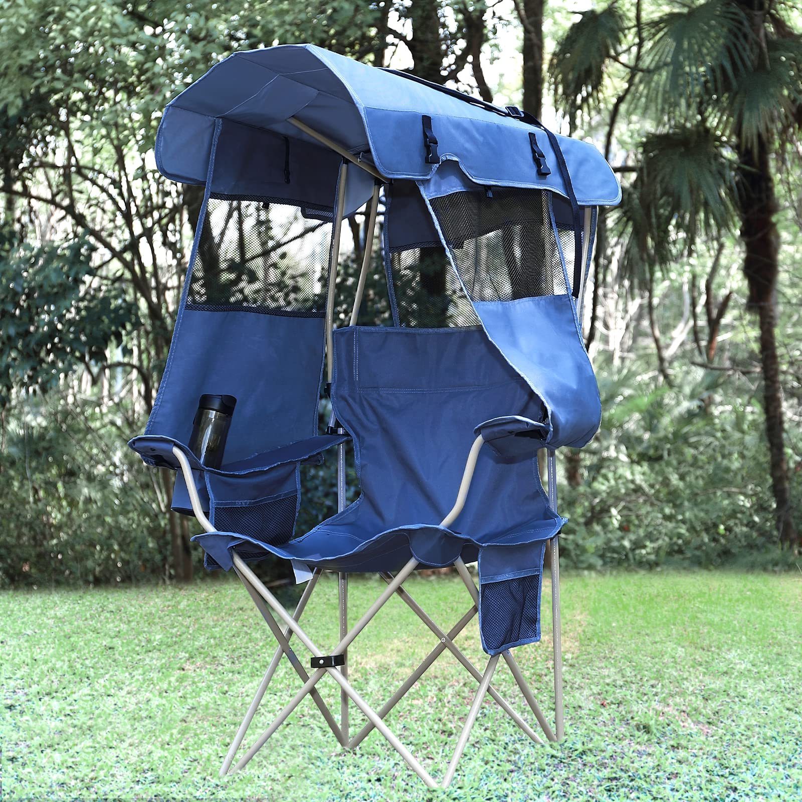 Portable Folding Chair With Adults UPF 50+ Sun Shade Portable Folding Chair For Camp