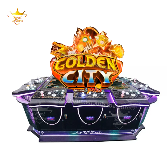 Most popular 10 player IGS Golden City fish game table 86'' monitor arcade fish game cabinet