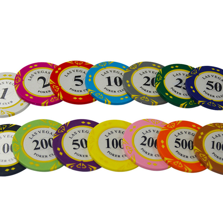 In stock Texas Hold'em Mahjong Plastic Chip Coins Las Vegas Chip Coins 14g clay chip poker