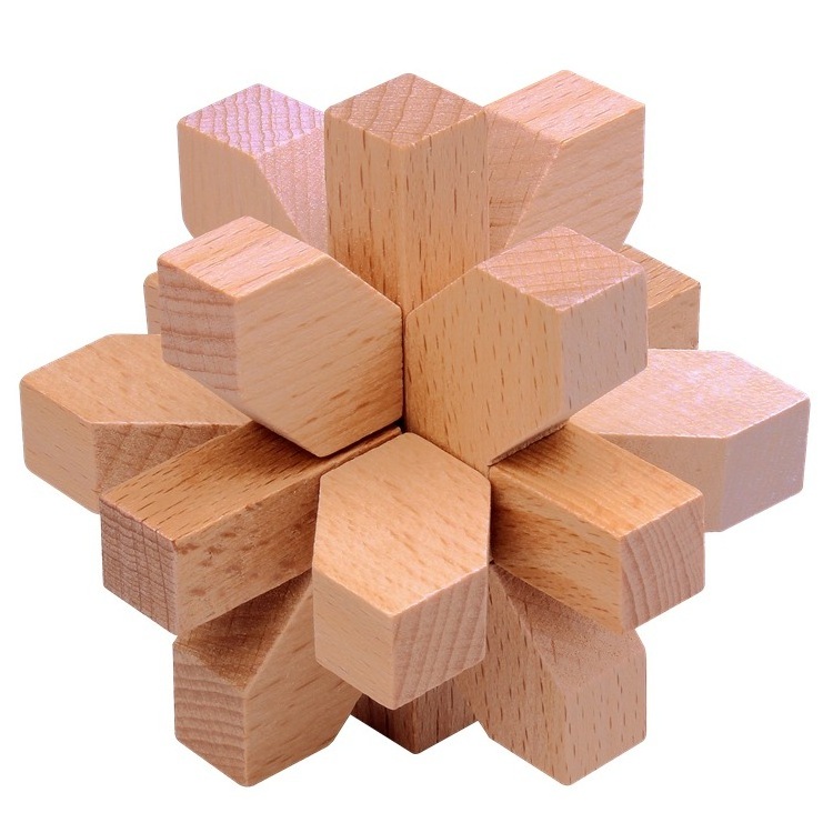 China Luban lock Classic wooden Brain Teaser puzzle 3D toys