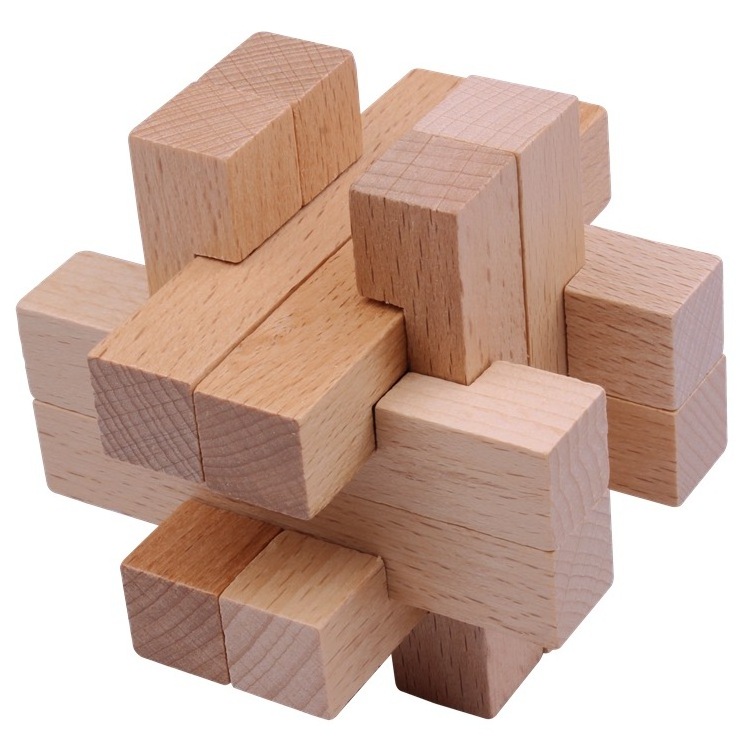 China Luban lock Classic wooden Brain Teaser puzzle 3D toys