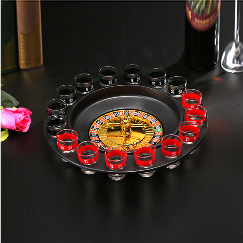 Bar Pary Games Adult Russian Turntable Roulette machine Spin the Wheel Shot Drinking Game Set with 16 cup for adult 2-8 people