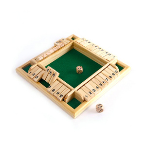 Fast shipping promotional gifts Ready to ship 8.8in wooden board game shut the box for kids and adults