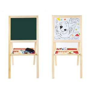 2 In 1 adjustable Double Side Child Standing magnetic Art Wooden Drawing Board