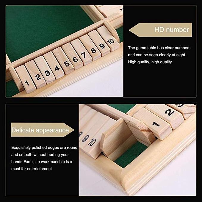 Fast shipping promotional gifts Ready to ship 8.8in wooden board game shut the box for kids and adults