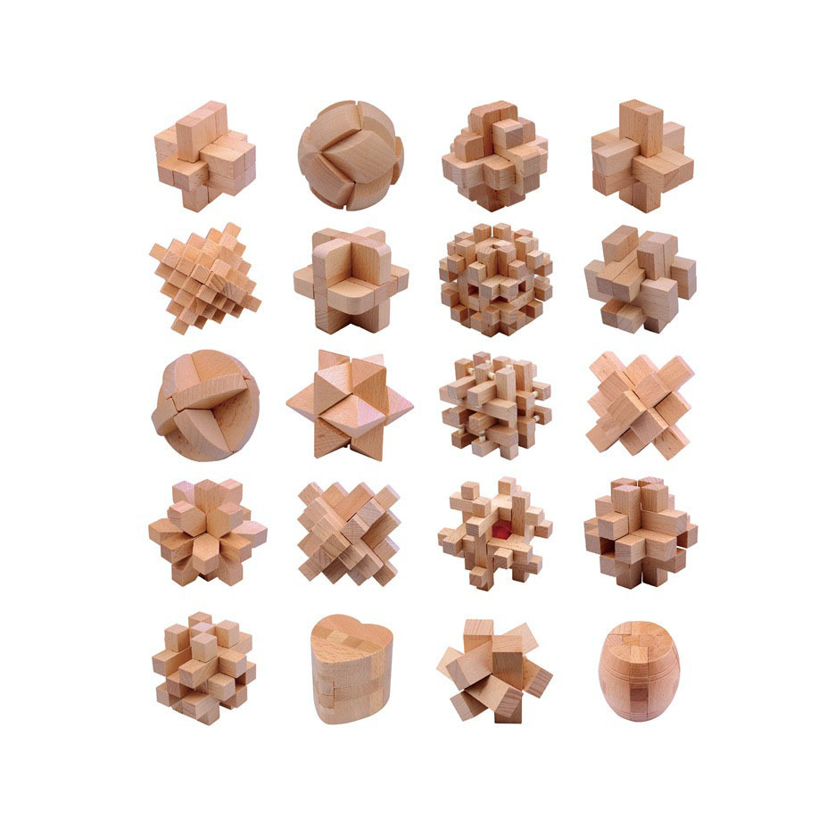 China Luban lock Classic wooden Brain Teaser puzzle 3D toys