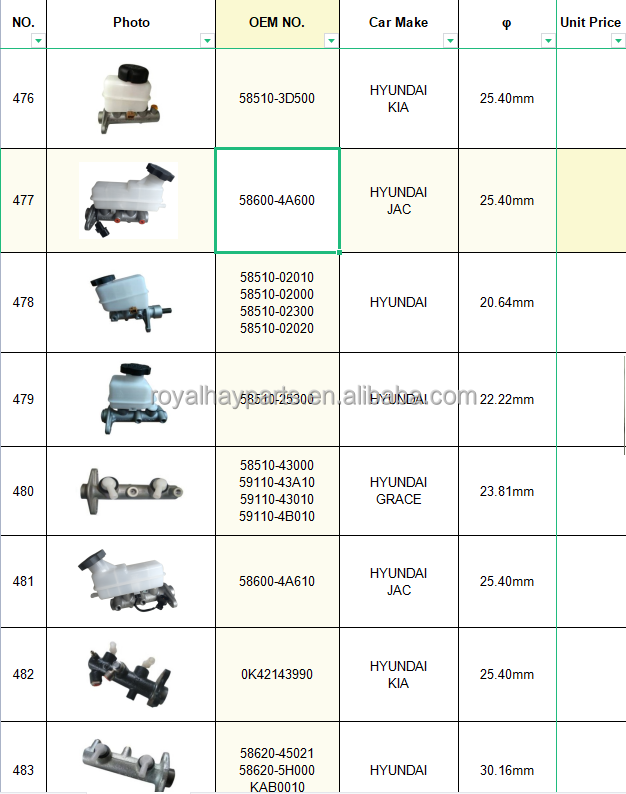 GENUINE 58510-2H300 Brake Master Cylinder for Hyundai Elantra 2006-2010