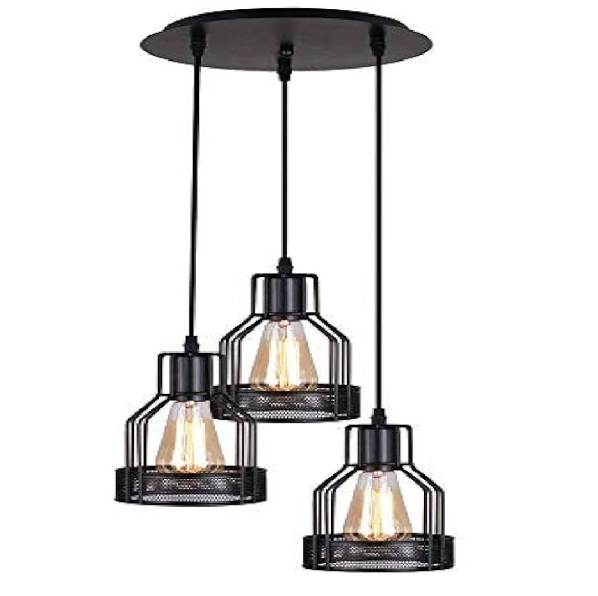 Retro Style Pendant Light Vintage Loft Design Hanging Ceiling Lamp Industrial Lighting Fixture and Decoration In Black Colour