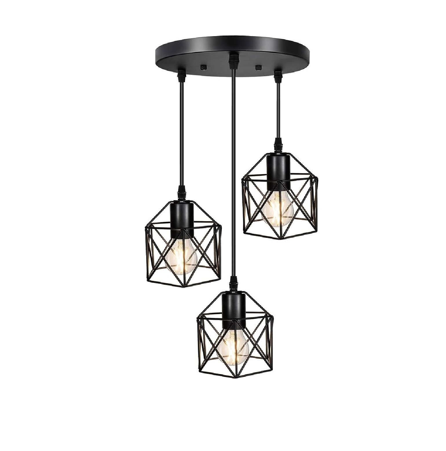 Retro Style Pendant Light Vintage Loft Design Hanging Ceiling Lamp Industrial Lighting Fixture and Decoration In Black Colour