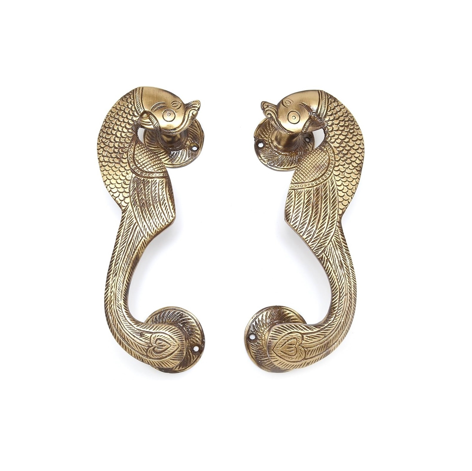 Antique Peacock Design Wholesale Furniture Hardware Brass Knurled Design Pull Handles for Cabinet Drawer Door at Best Price