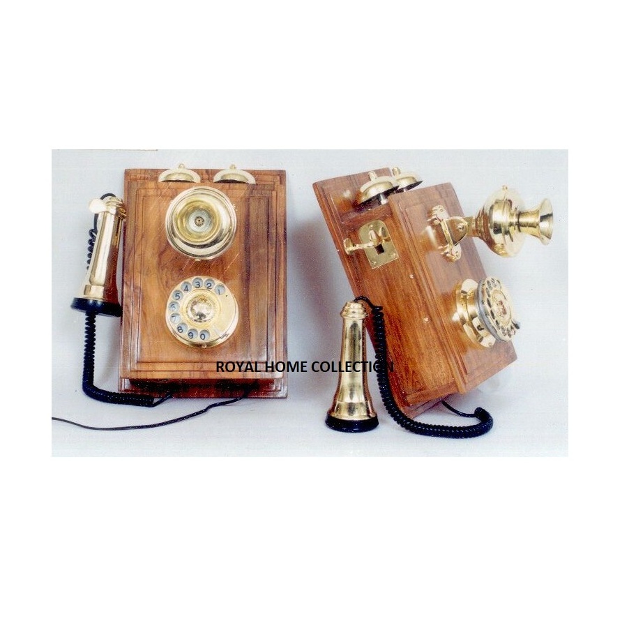 Wooden Old Style Classic Telephone for Home Decor