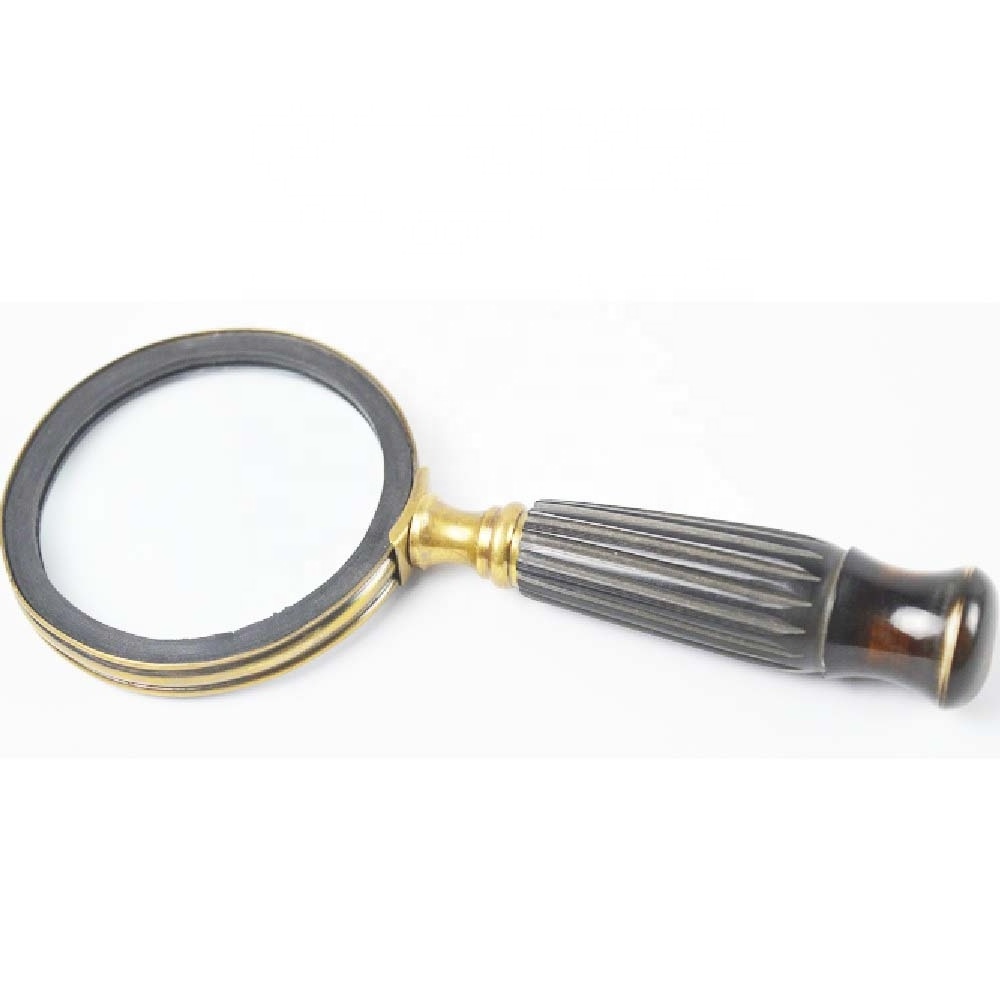 Silver Plated Engrave Hot Selling Whole Sale Portable dome magnifying glass Metallic Handle Vintage Reading Magnifier High-end