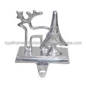 Christmas Decor Tree with Royal Stag Stocking Holder Metal Aluminium