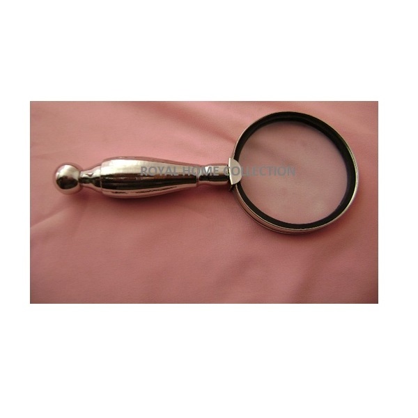 Silver Plated Engrave Hot Selling Whole Sale Portable dome magnifying glass Metallic Handle Vintage Reading Magnifier High-end