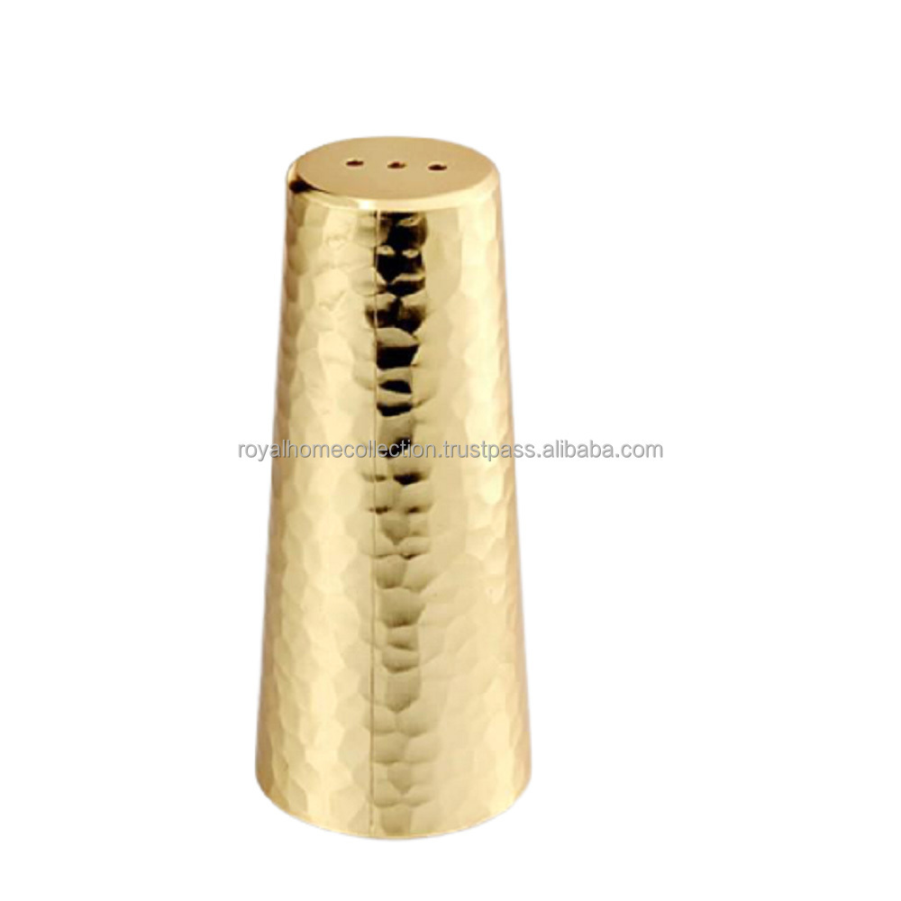 Best Brass Gold Hammered Salt and Pepper Shaker Set For Sale Herbs and Spice tools for home hotels and restaurants