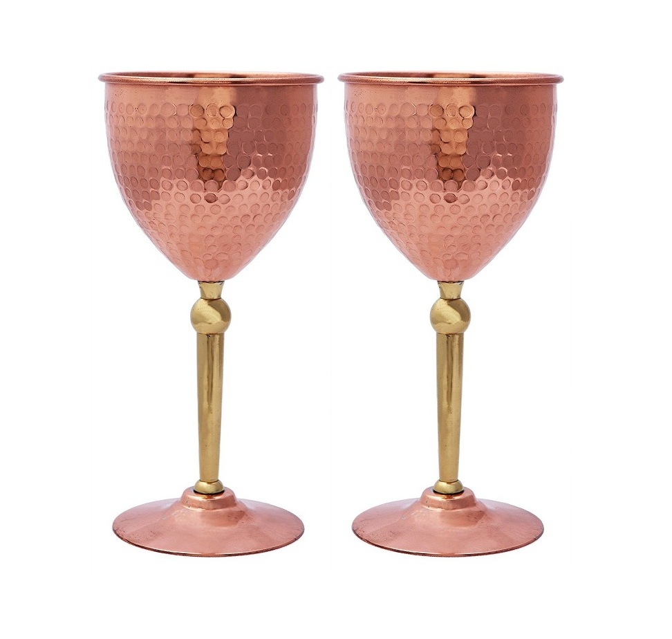 Goblet Metal Brass Black Stainless Steel Wine Glass Drinking Wine Glass Big copper Wine Goblet Water Goblets competitive price