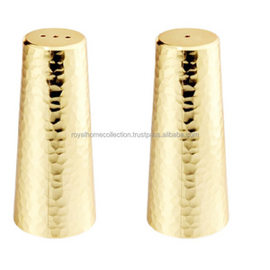 Best Brass Gold Hammered Salt and Pepper Shaker Set For Sale Herbs and Spice tools for home hotels and restaurants