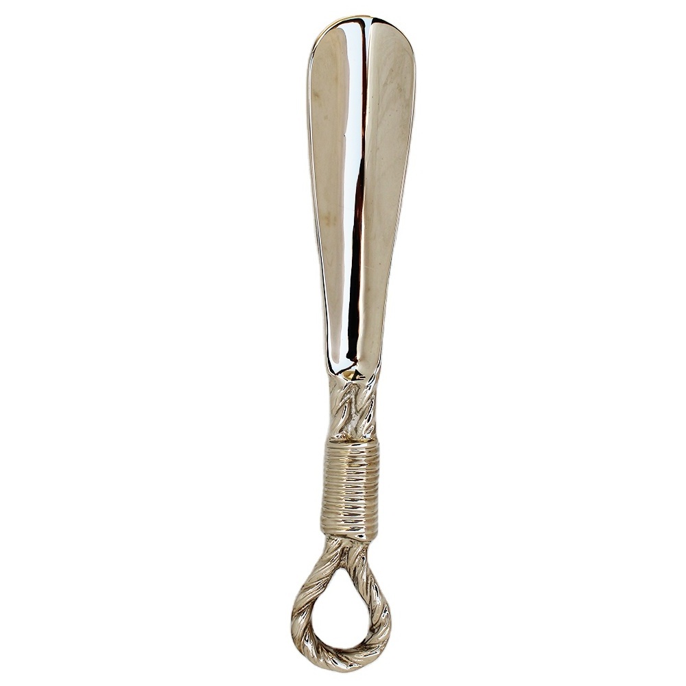 Hot Selling Wholesale Nickel Plated Brass Designer Shoe Horn Metal Foot Wear Accessories for Shoes metal shoe horn