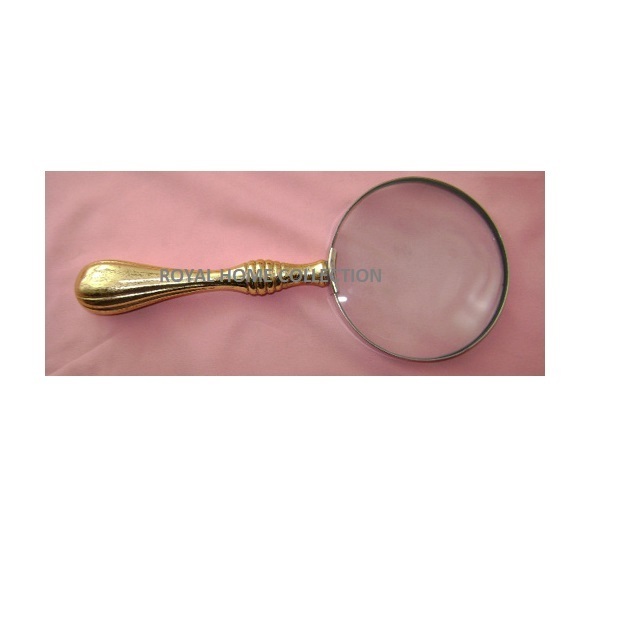 Silver Plated Engrave Hot Selling Whole Sale Portable dome magnifying glass Metallic Handle Vintage Reading Magnifier High-end