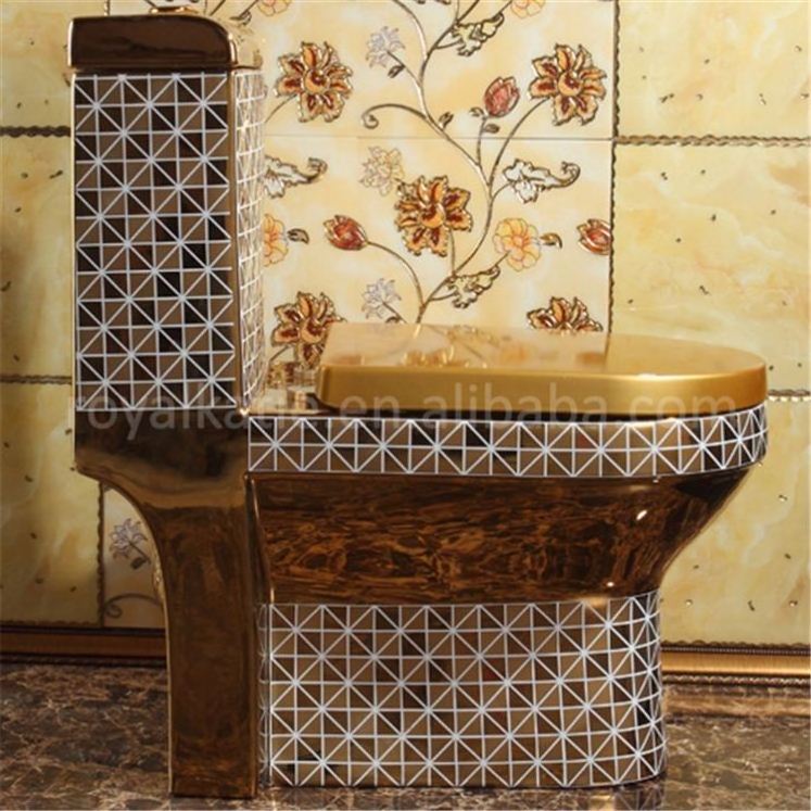 Chinese Sanitary ware complete ceramic hotel luxury toilet diamond golden toilet