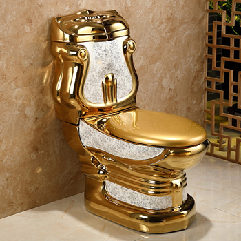 Chaozhou Factory Direct Price washdown Siphonic Wc Ceramic One Piece washdown siphonic dual Color Gold Toilet For Sale