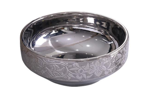 sanitary ware ceramic  silver bathroom wash basin flower plating art basin