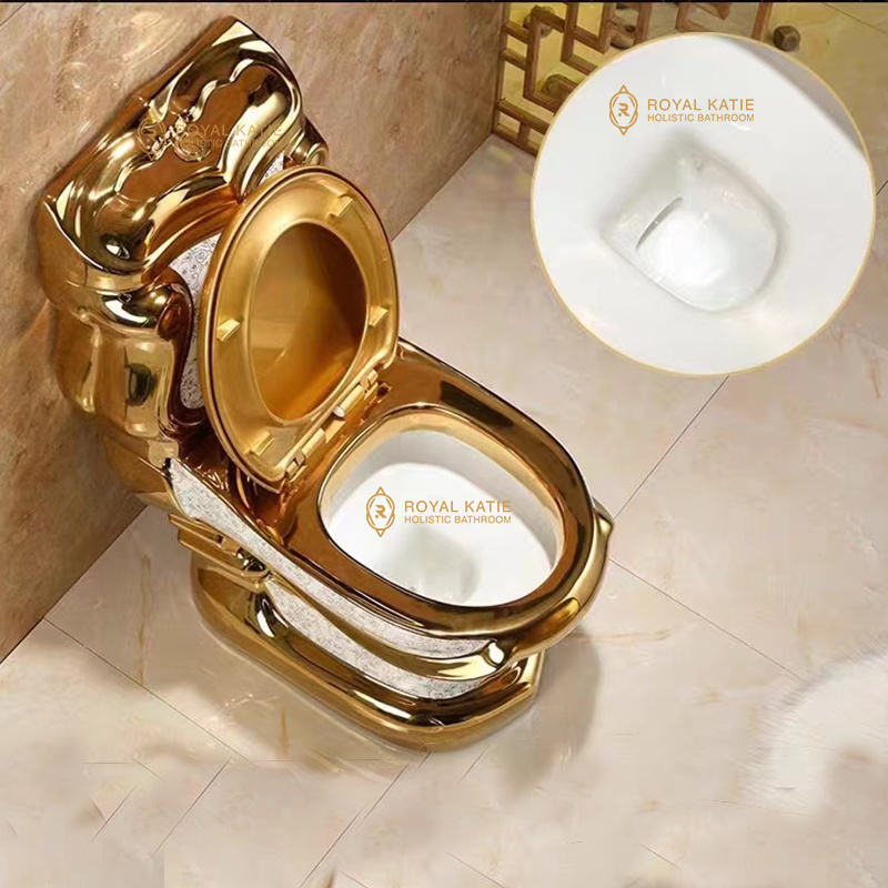 Chaozhou Factory Direct Price washdown Siphonic Wc Ceramic One Piece washdown siphonic dual Color Gold Toilet For Sale