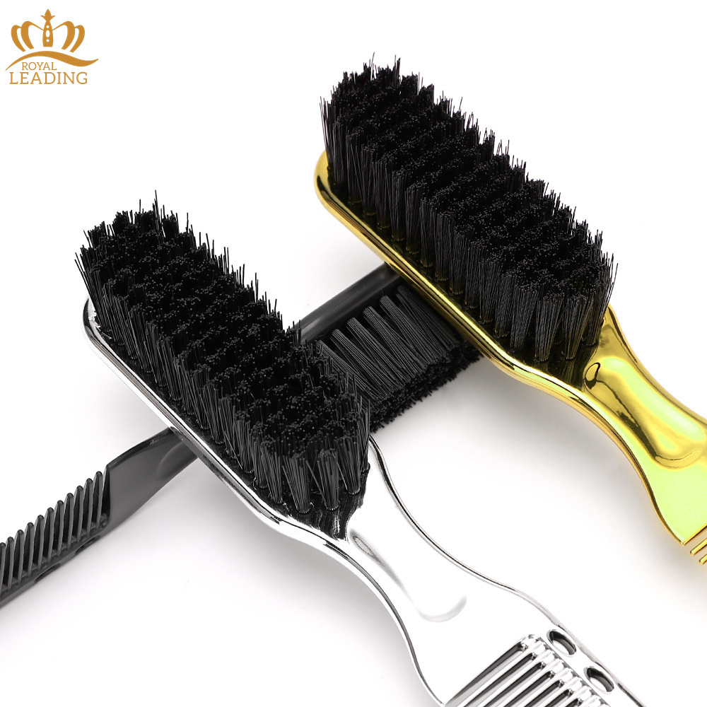 Custom Logo Barber Supplies Gold Double Sided Hair Cutting Comb Mens Grooming Beard Brush And Comb Set