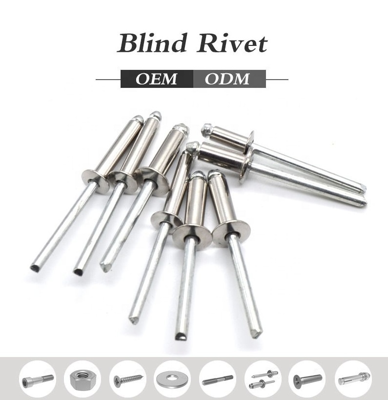 China factory accessories pop blind rivet nut stainless steel dome head closed end blind rivets