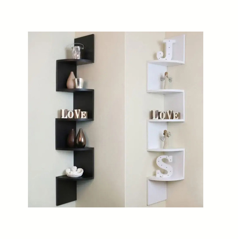 Factory OEM Wholesale Only Storage Display Books Home Decor 5 Tier Corner Shelf Floating Wall Shelves